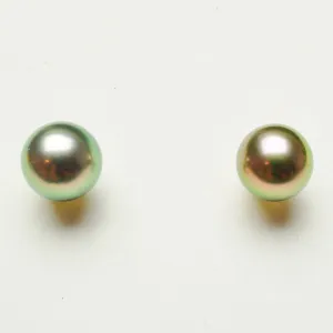 Pistachio Rose Tahitian Pearl Earrings T110