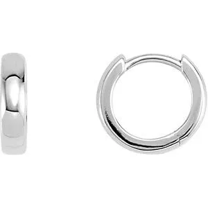 Platinum 11.5mm Hinged Hoop Earrings