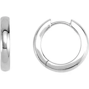 Platinum 17.5mm Hinged Hoop Earrings