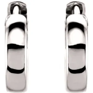 Platinum 17.5mm Hinged Hoop Earrings