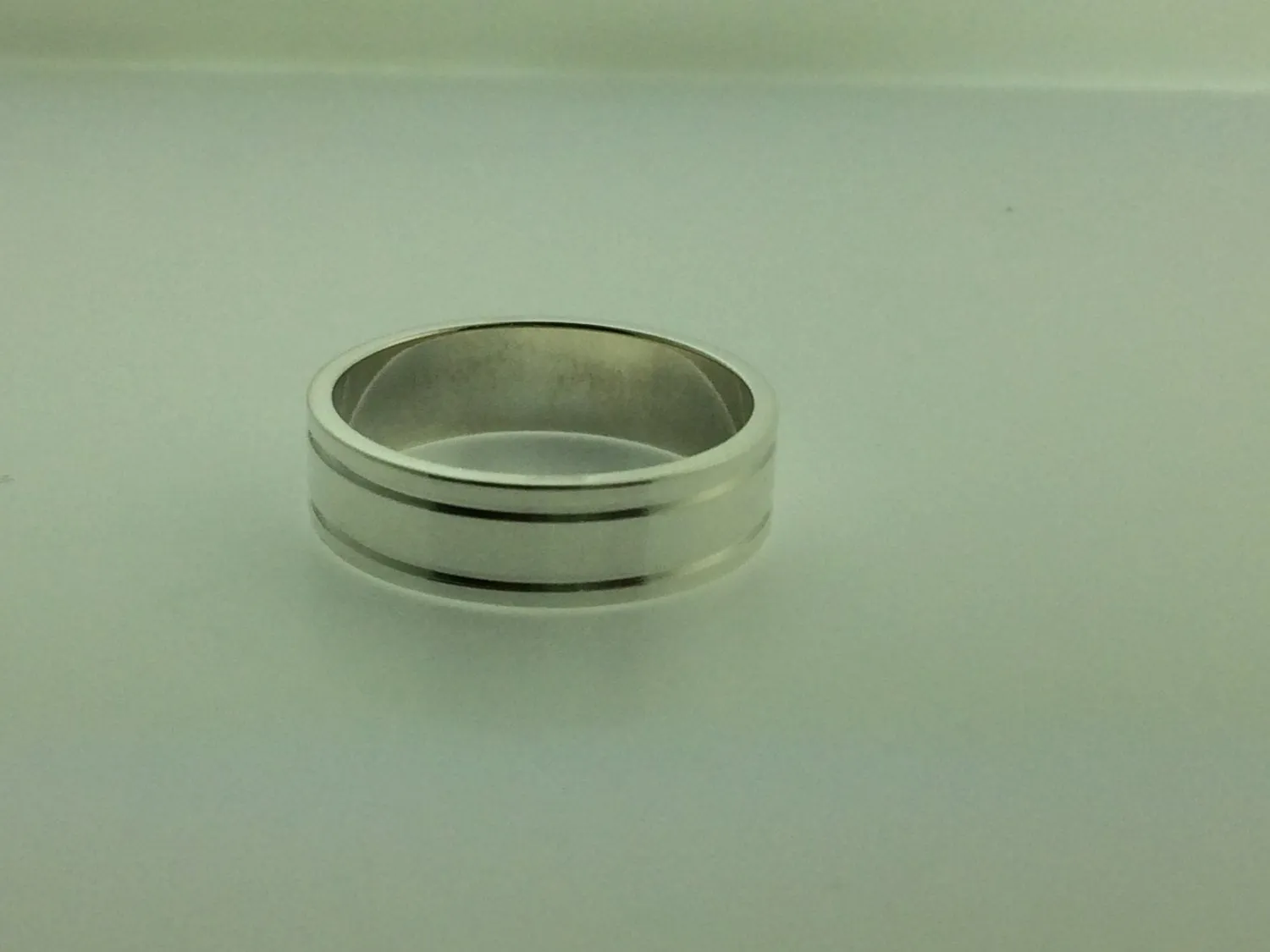 Polished Sterling Silver 6mm Double Groove Wedding Band