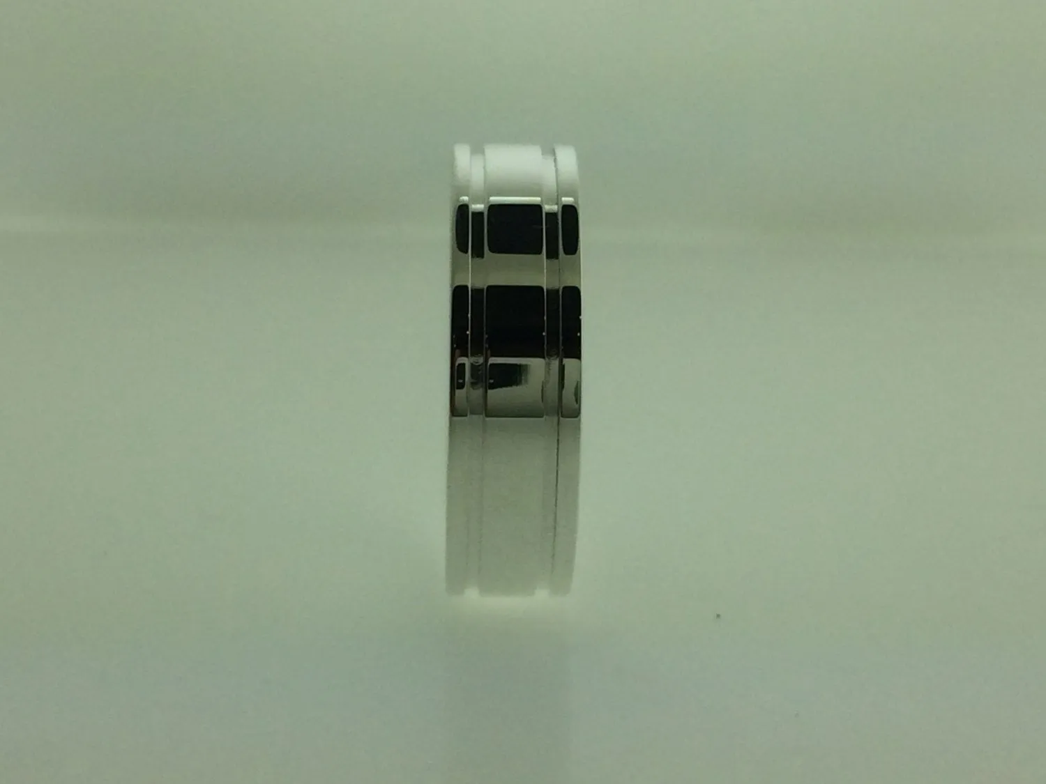 Polished Sterling Silver 6mm Double Groove Wedding Band