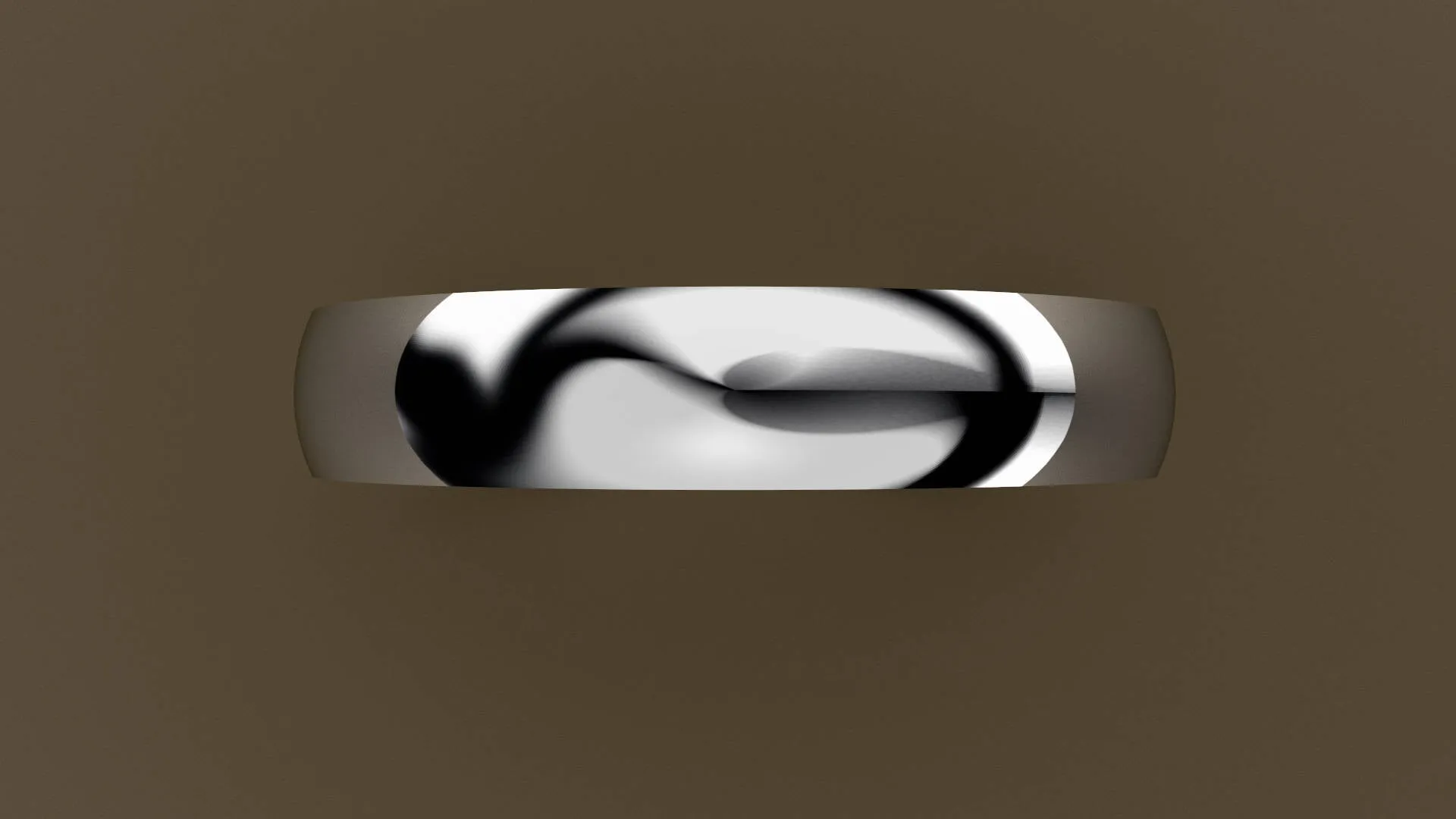 Polished White Gold 4mm Interior Message Wedding Band