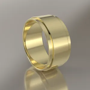 Polished Yellow Gold 9mm Step Edge Wedding Band