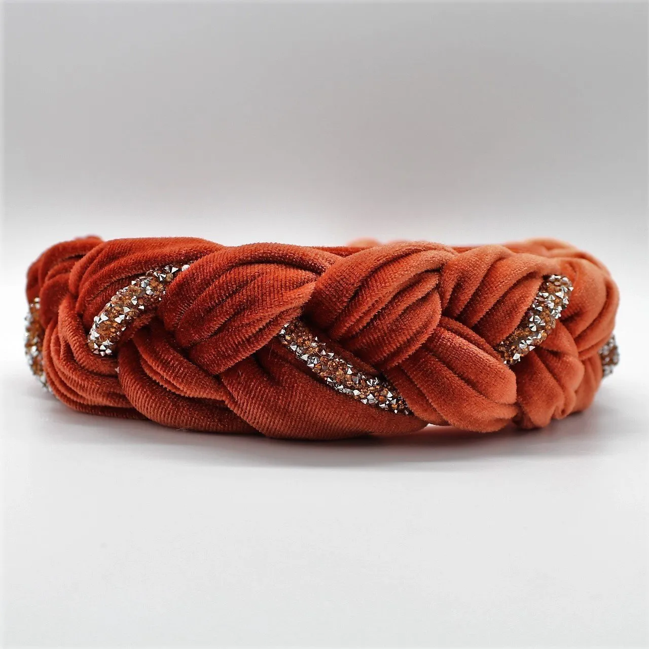 Red Velvet and Rhinestones Headband