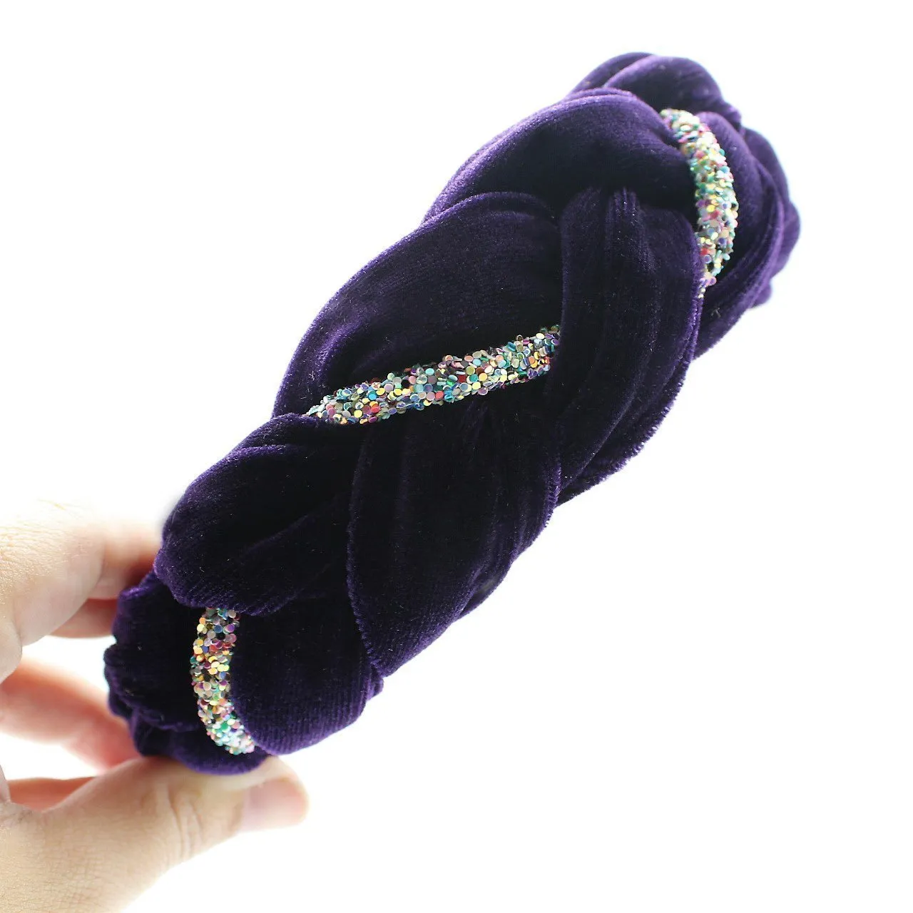 Red Velvet and Rhinestones Headband