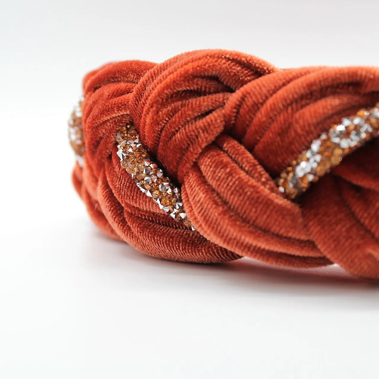 Red Velvet and Rhinestones Headband