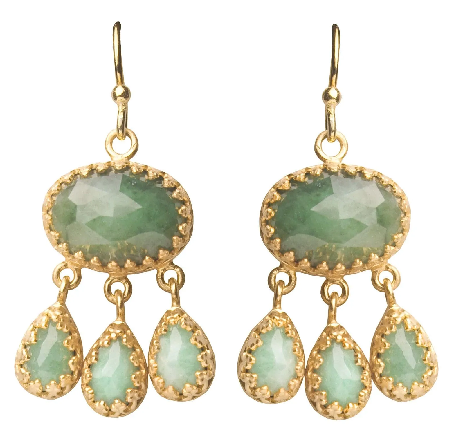 Rococo Cascading Emerald Chandelier Earrings