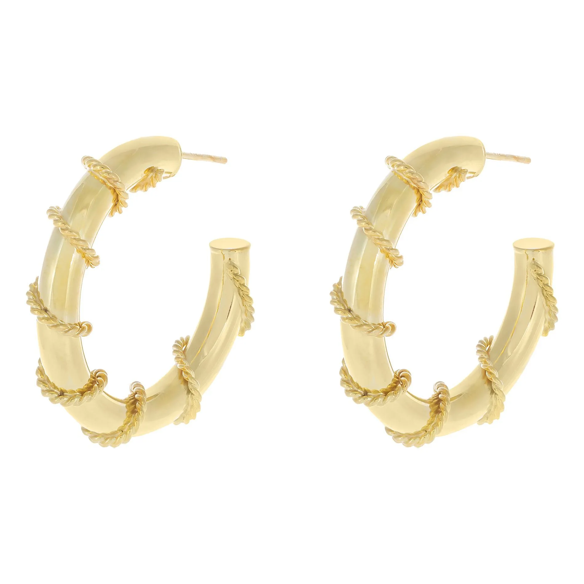 Rope Wrap Hollow Hoop Earring
