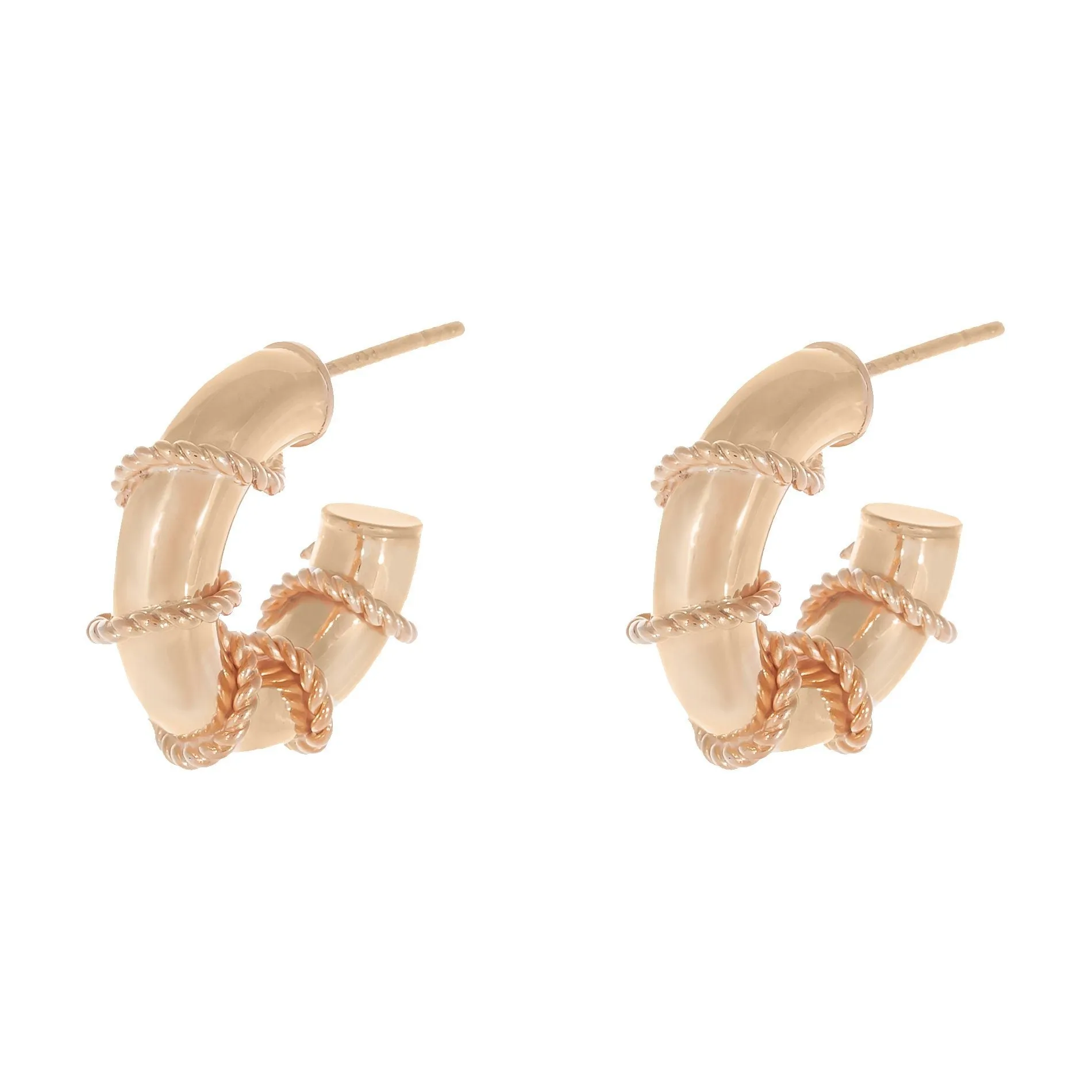 Rope Wrap Hollow Hoop Earring