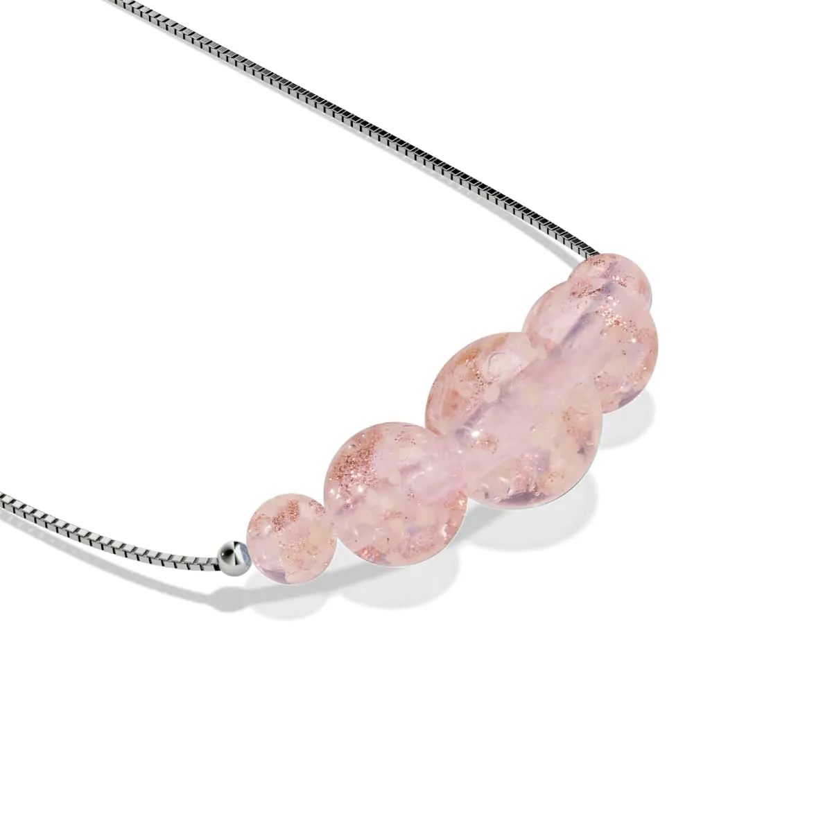 Rosewater | .925 Sterling Silver | Firefly Glass Infinity Clasp Necklace