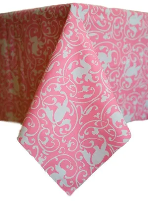 scrolling pink printed 70" round tablecloths