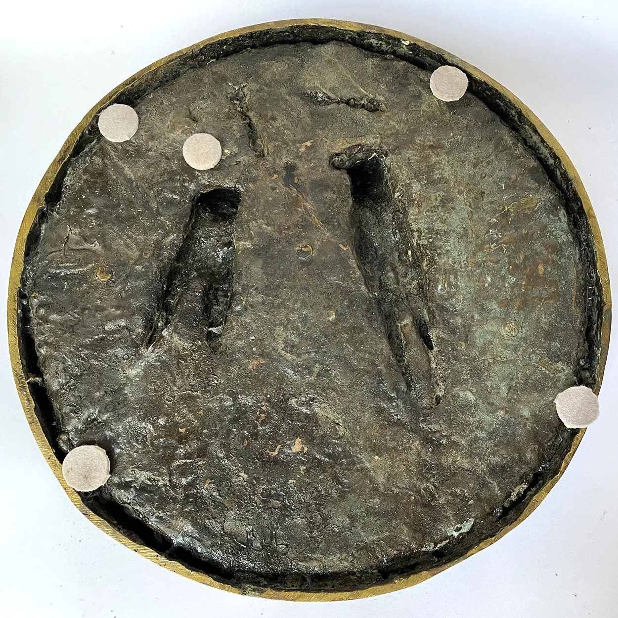 Signed American SB Cast Bronze Sculpture, Two Siblings in a Wading Pool