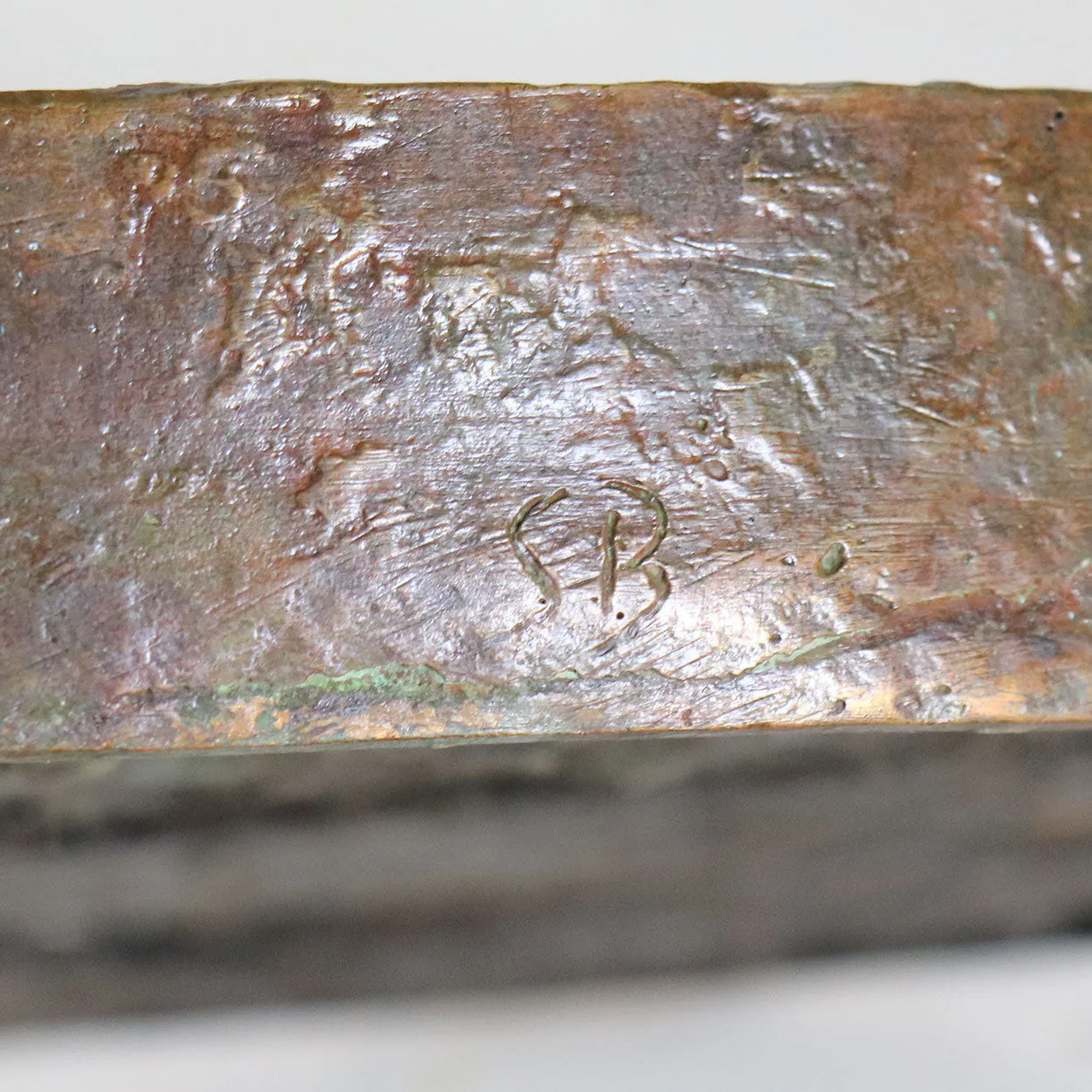 Signed American SB Cast Bronze Sculpture, Two Siblings in a Wading Pool