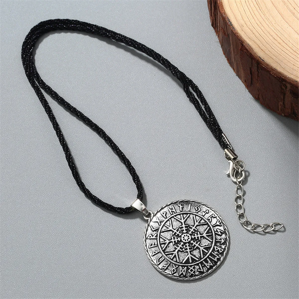 Silver-Plated Compass Pendant Necklace