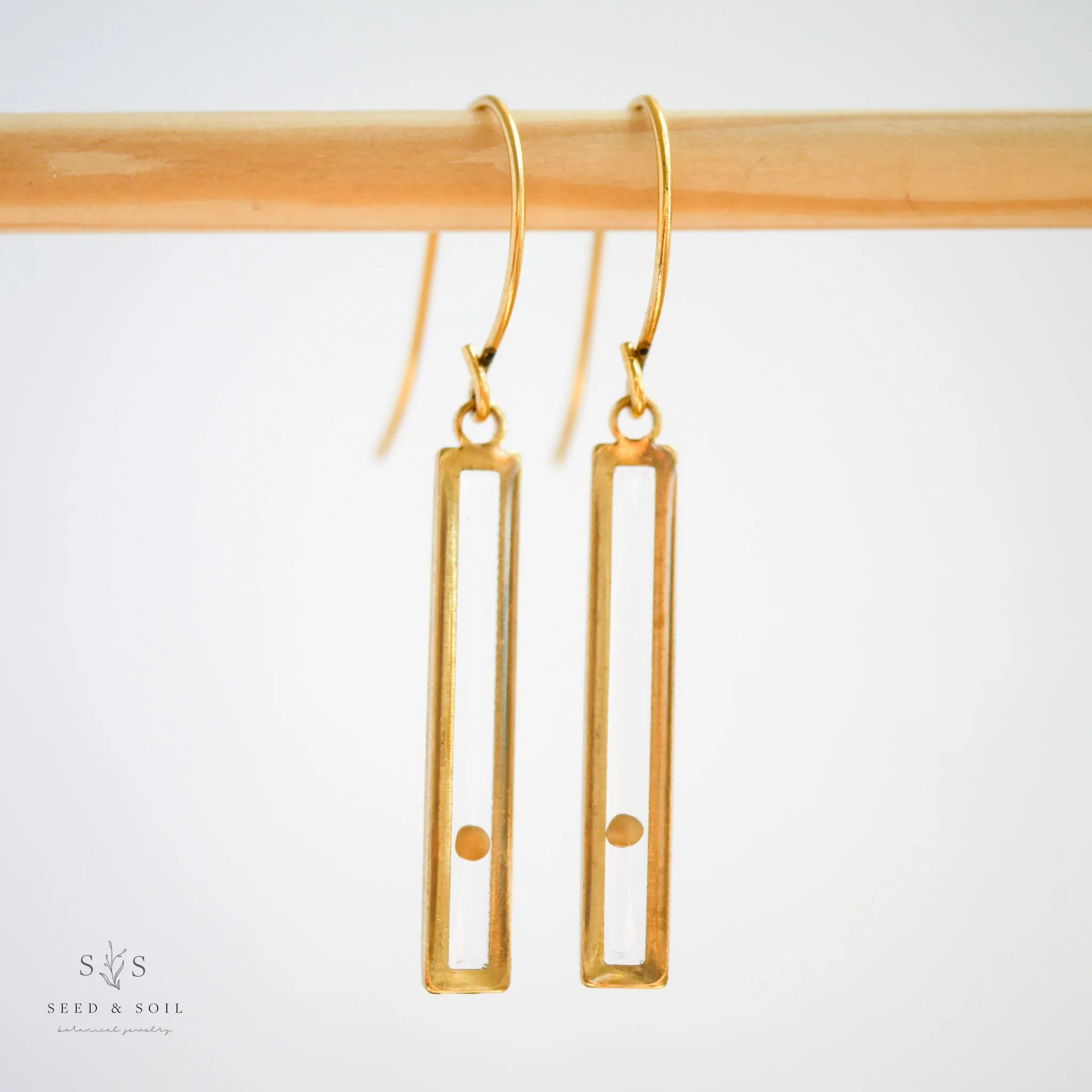 Slim Bar Mustard Seed Earring