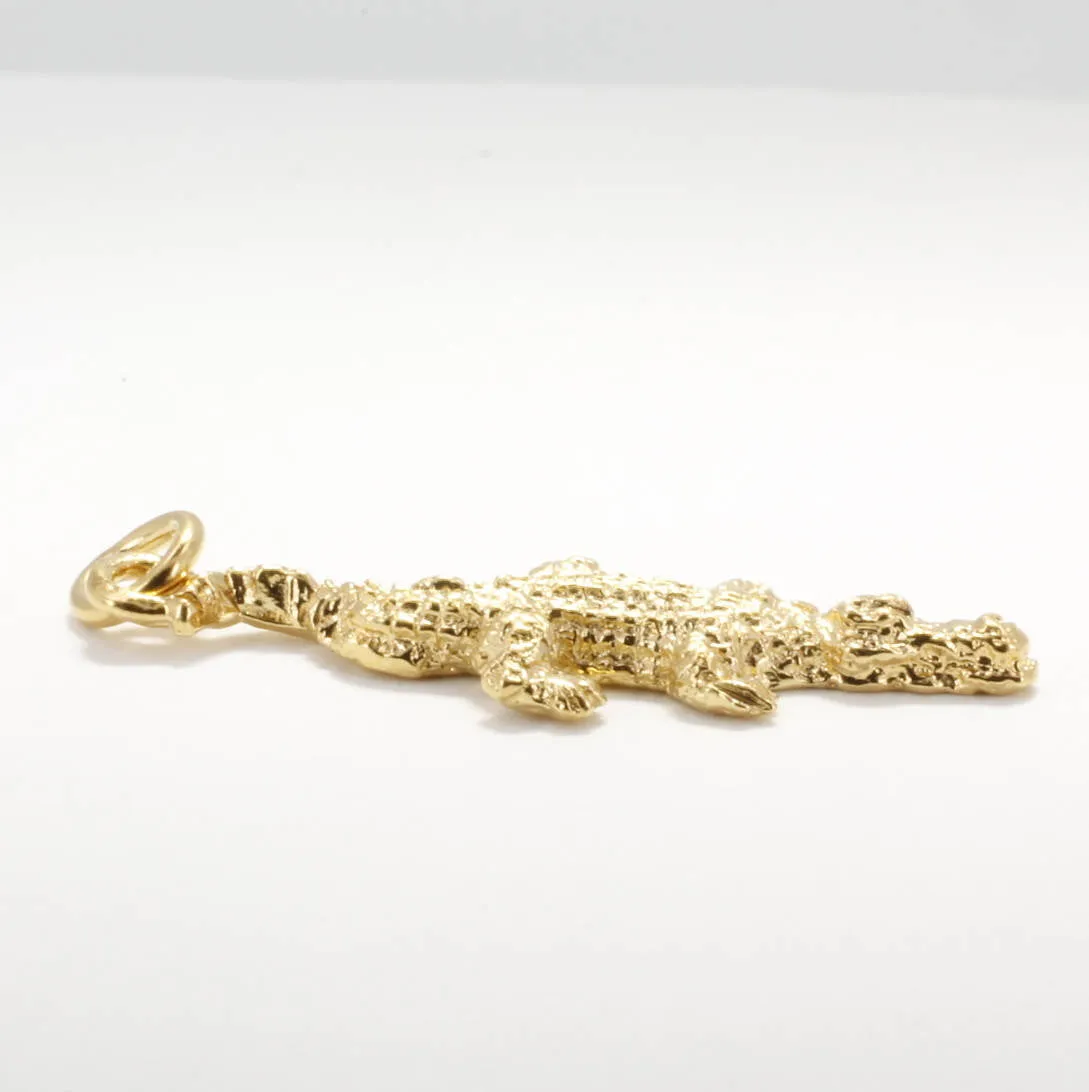 Small Alligator Charm in 14kt Yellow Gold Vermeil