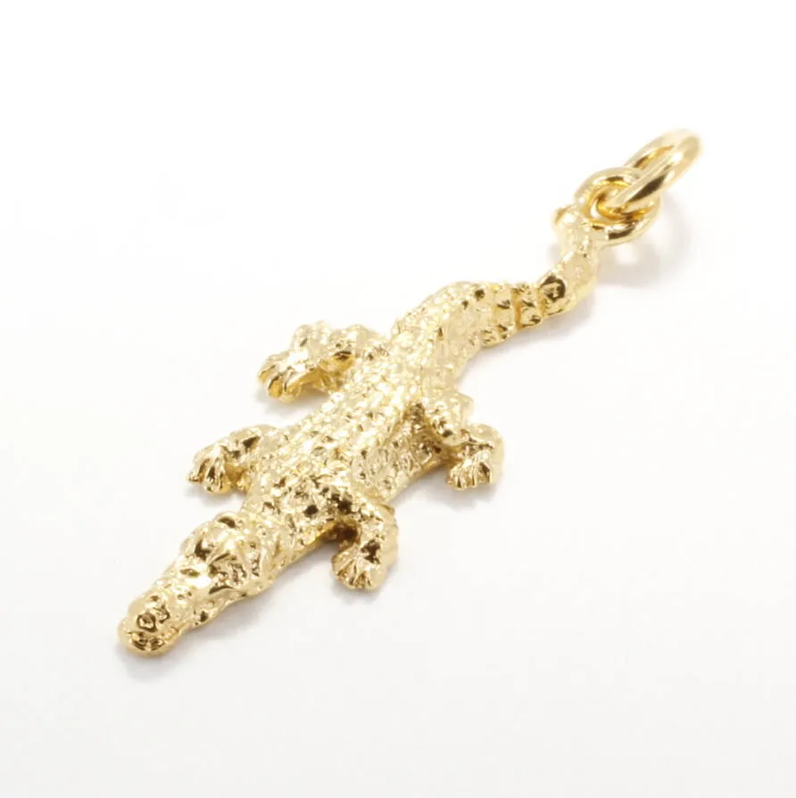 Small Alligator Charm in 14kt Yellow Gold Vermeil