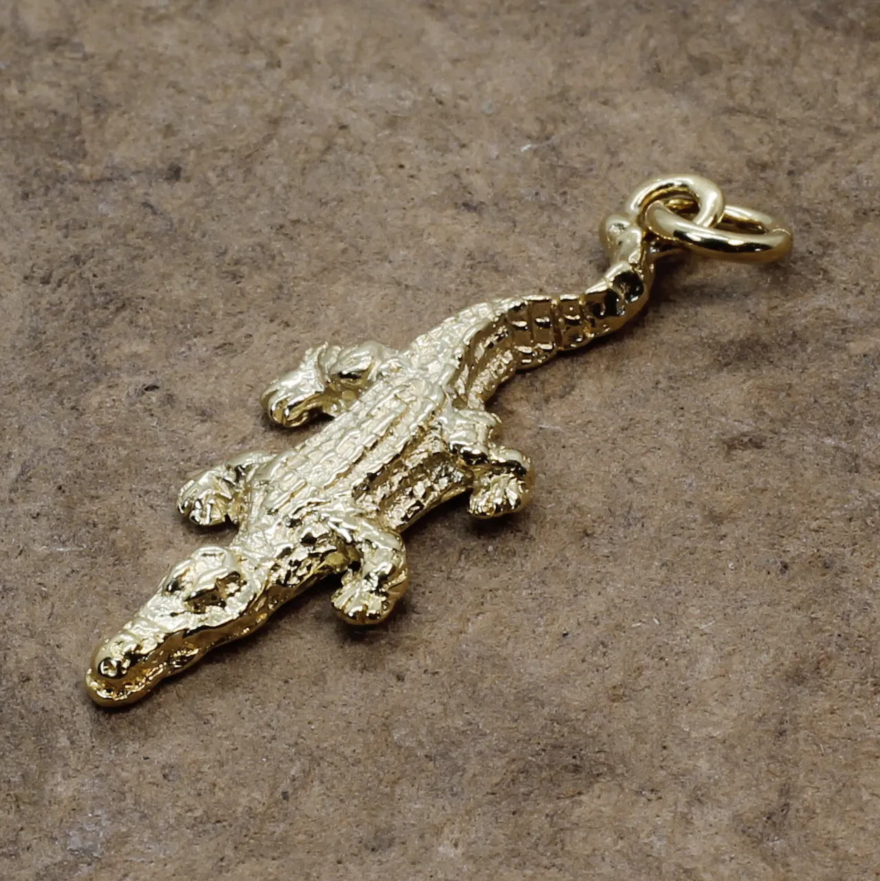 Small Alligator Charm in 14kt Yellow Gold Vermeil