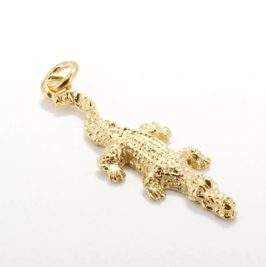 Small Alligator Charm in 14kt Yellow Gold Vermeil