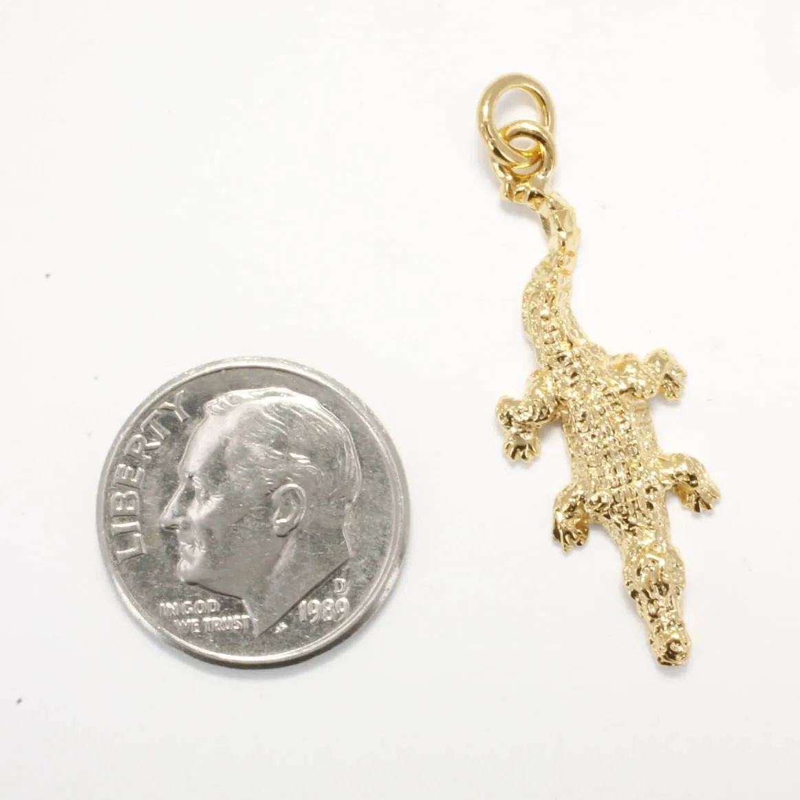 Small Alligator Charm in 14kt Yellow Gold Vermeil