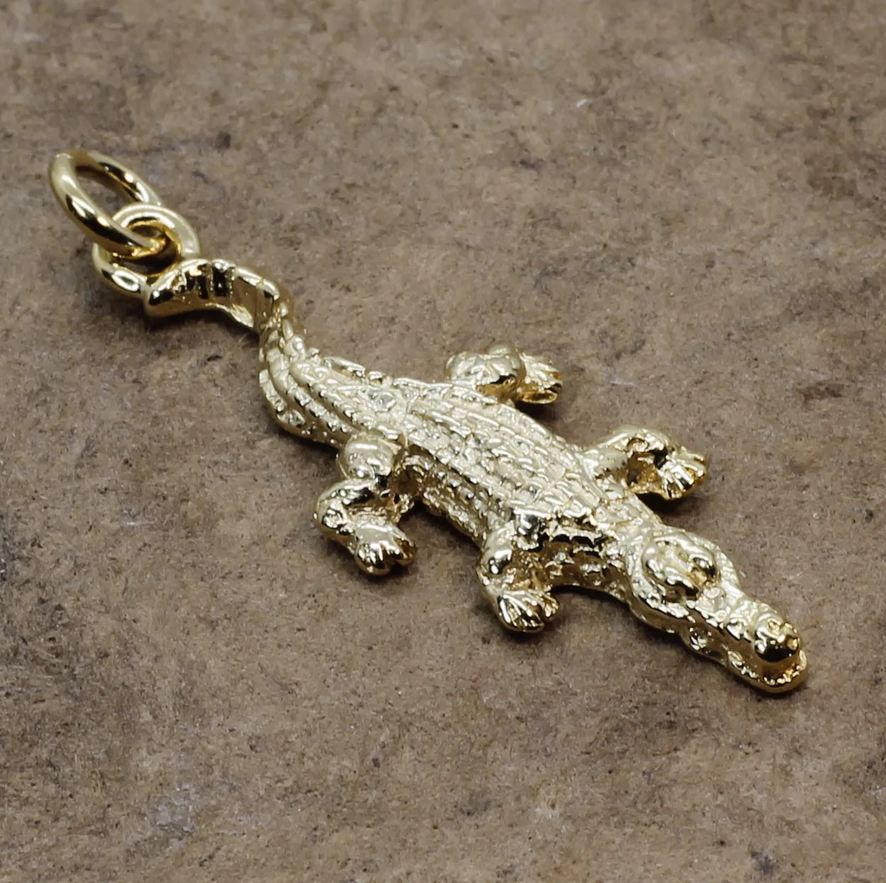 Small Alligator Charm in 14kt Yellow Gold Vermeil