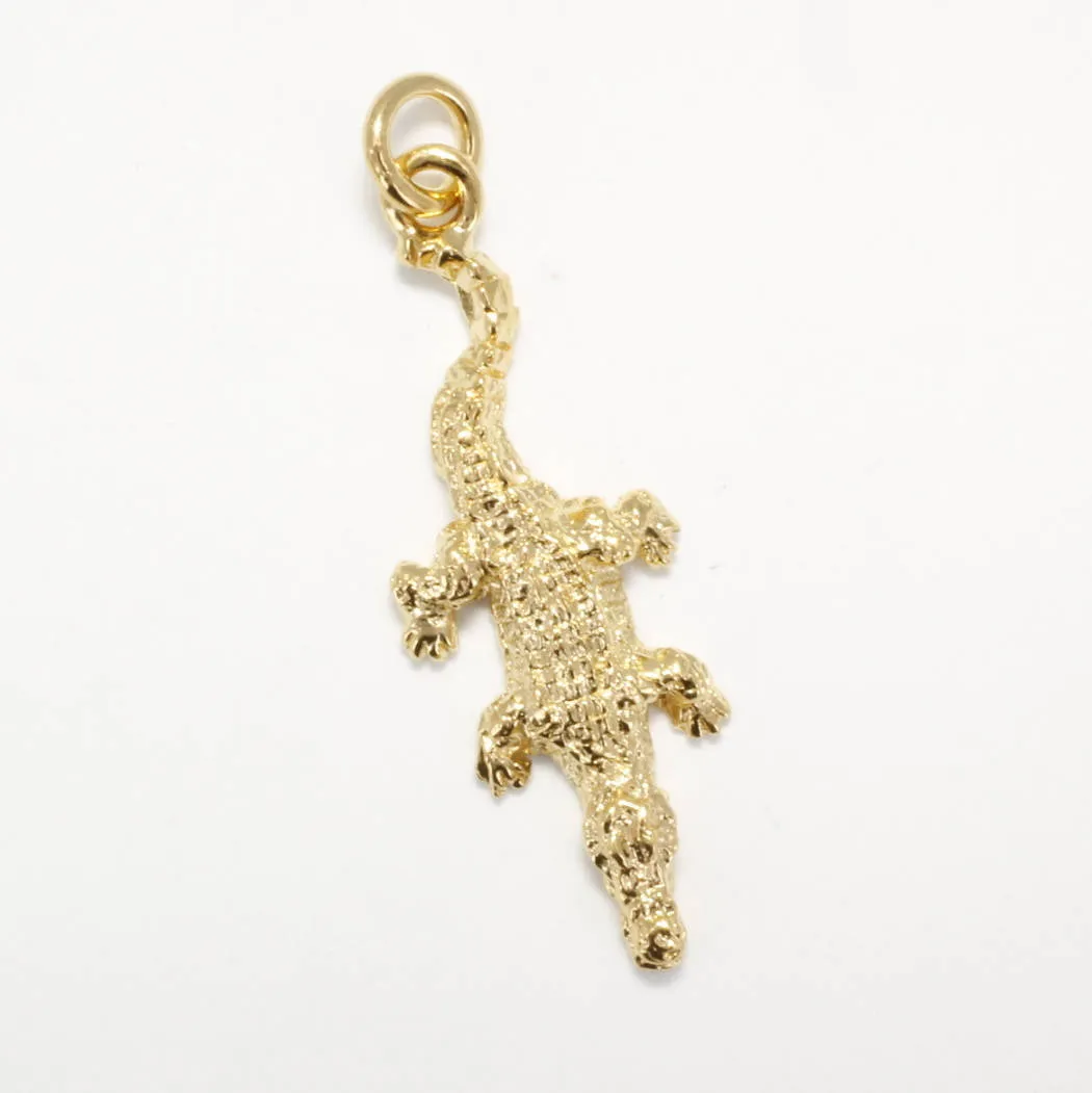 Small Alligator Charm in 14kt Yellow Gold Vermeil