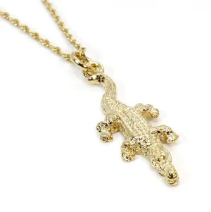 Small Alligator Necklace in 14kt Yellow Gold Vermeil