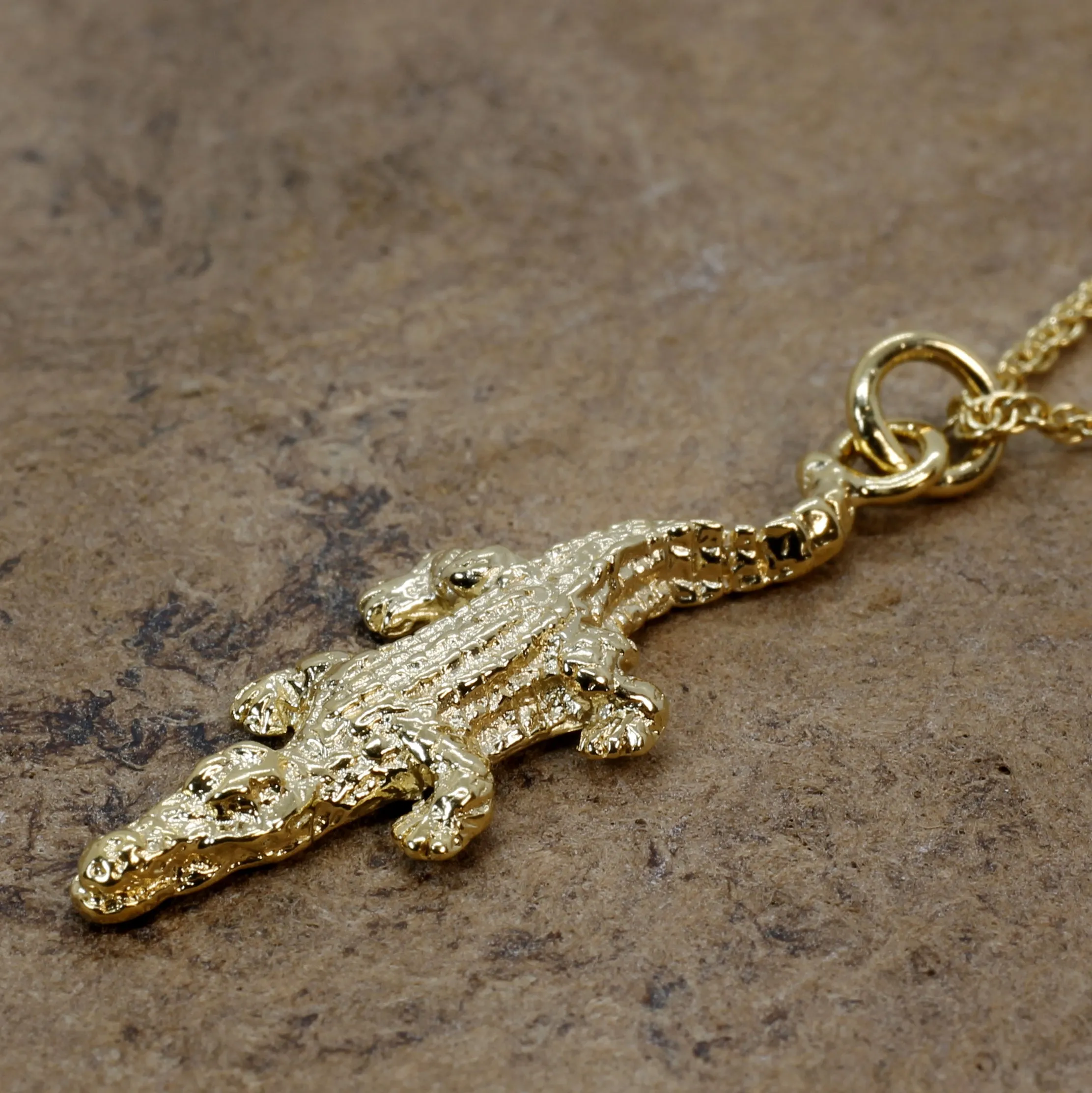 Small Alligator Necklace in 14kt Yellow Gold Vermeil