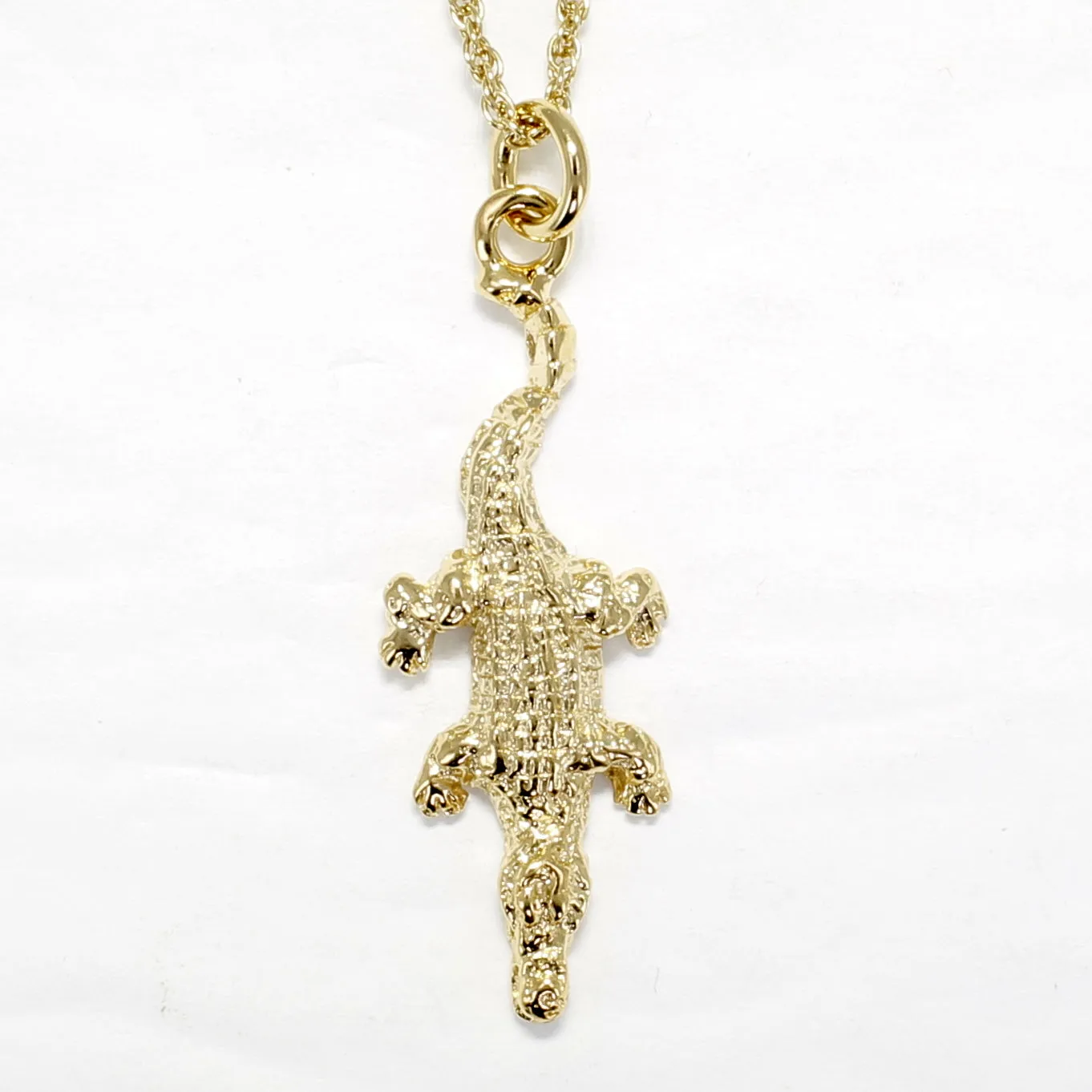 Small Alligator Necklace in 14kt Yellow Gold Vermeil