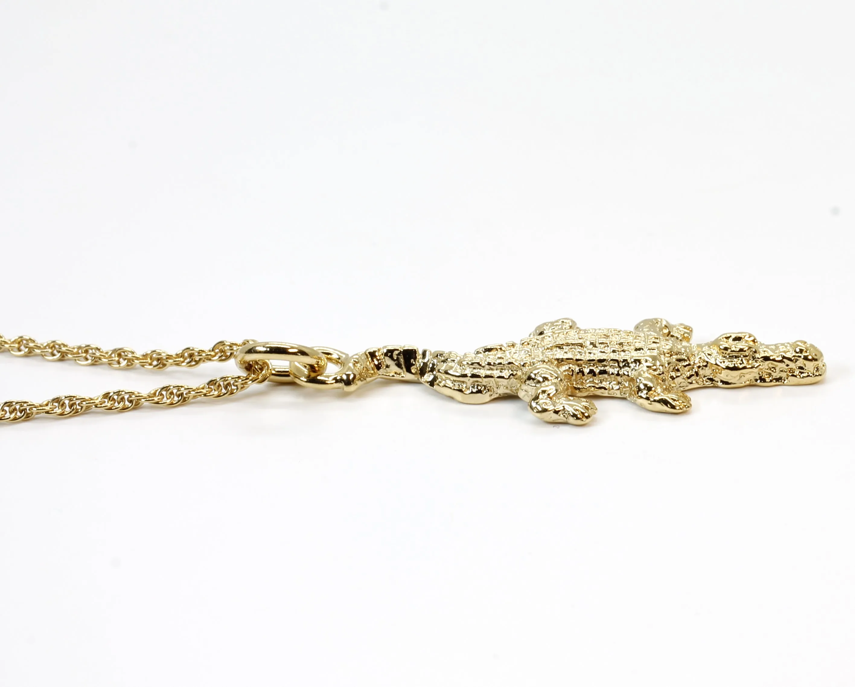 Small Alligator Necklace in 14kt Yellow Gold Vermeil