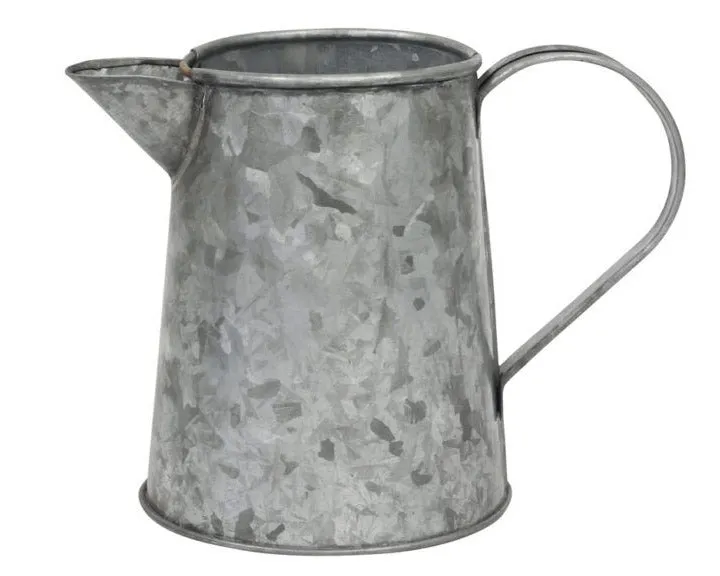Small antiqued galvanized metal jug