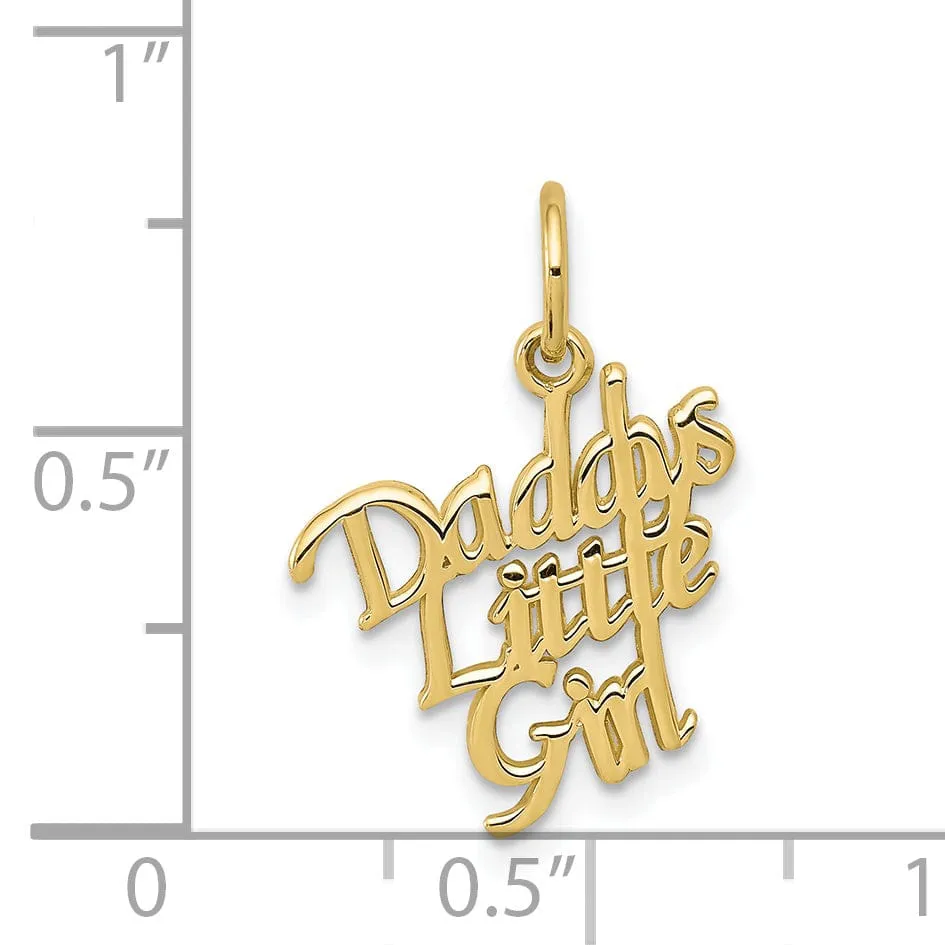 Solid 10k Yellow Gold Daddy Little Girl Pendant