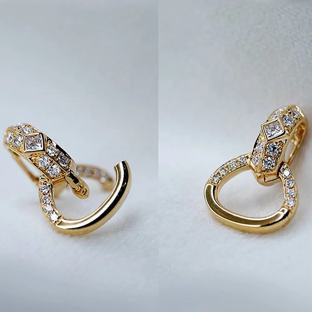 Solid 18k Gold Diamond Clasp Lock