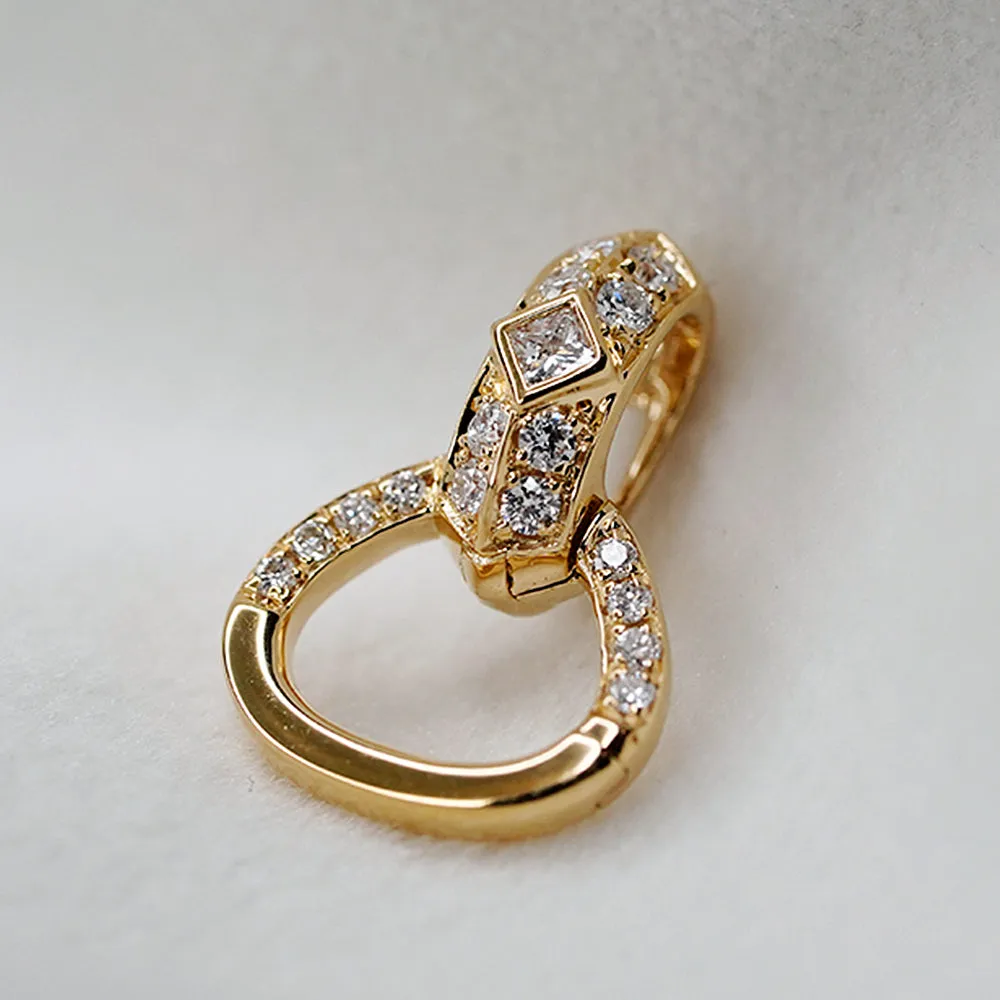 Solid 18k Gold Diamond Clasp Lock
