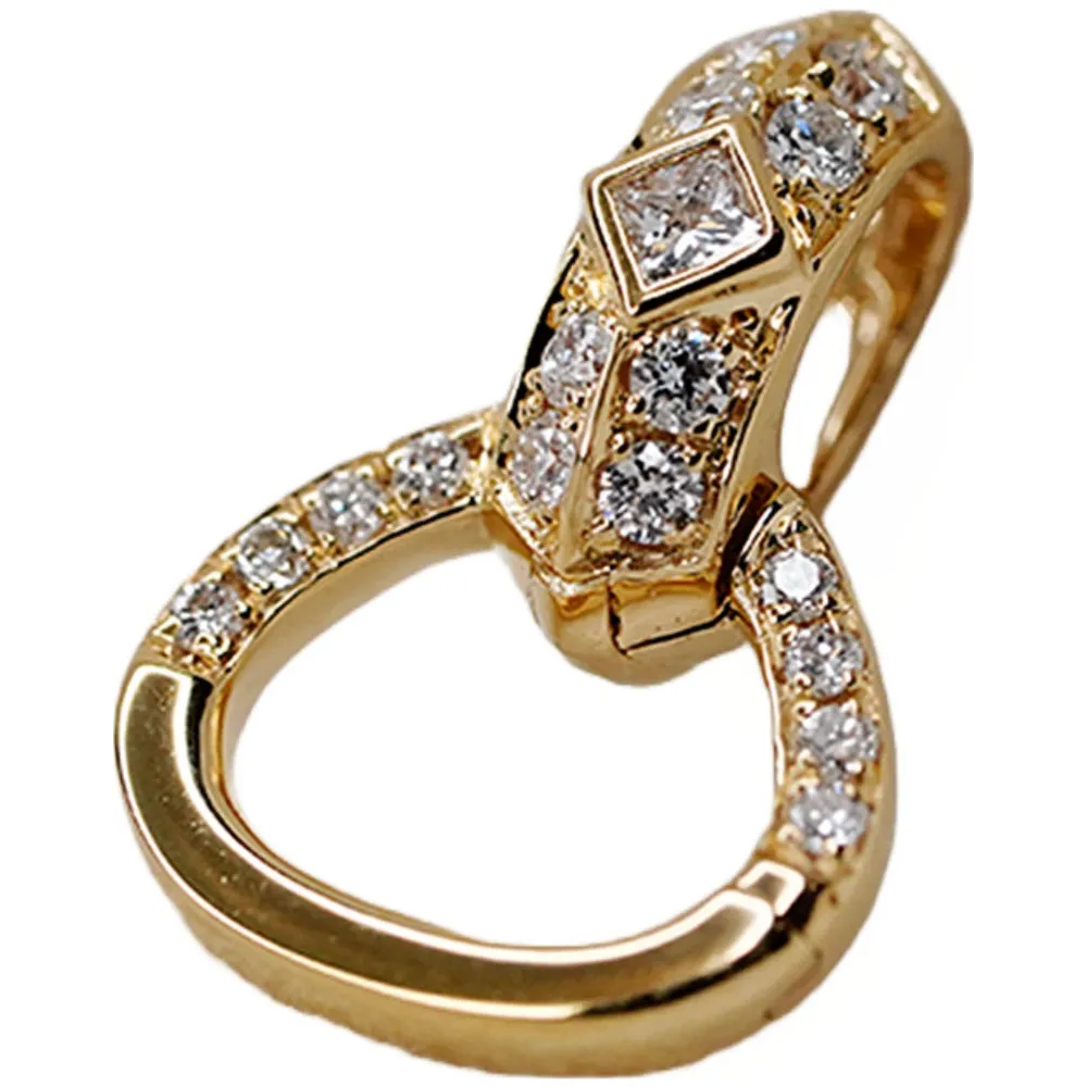 Solid 18k Gold Diamond Clasp Lock