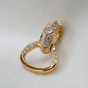 Solid 18k Gold Diamond Clasp Lock