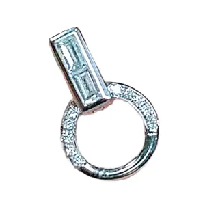 Solid 18k Gold Emerald Cut Diamond Clasp