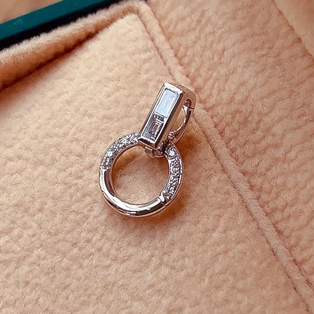 Solid 18k Gold Emerald Cut Diamond Clasp
