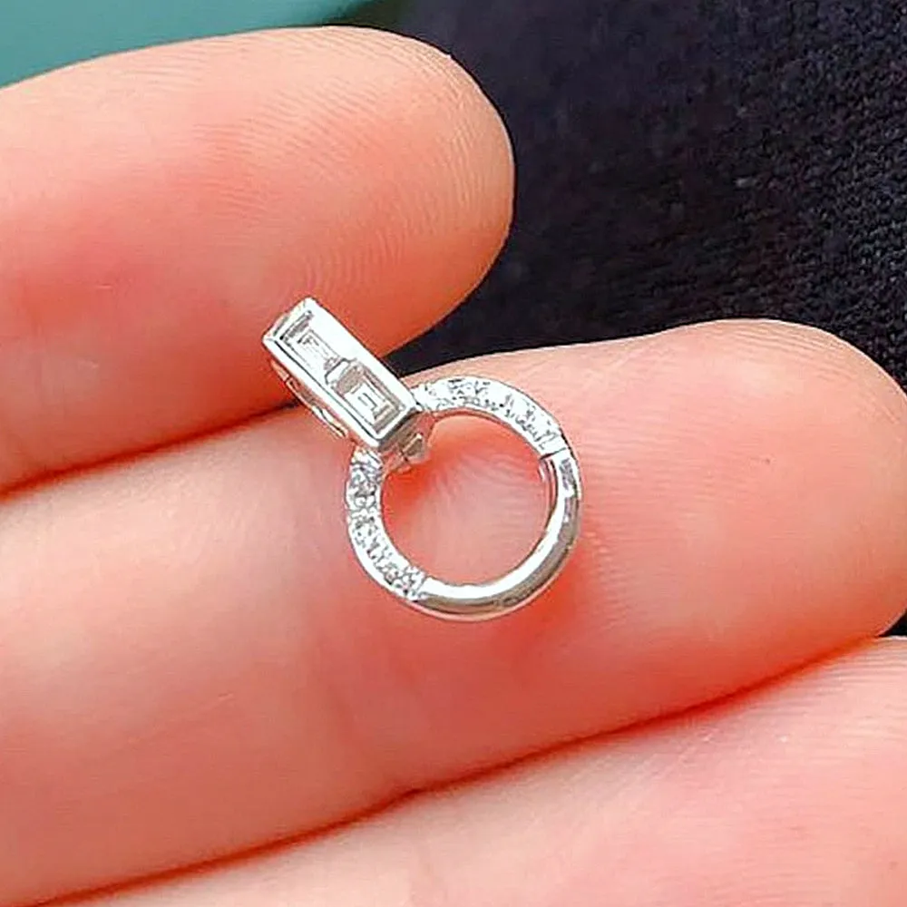 Solid 18k Gold Emerald Cut Diamond Clasp