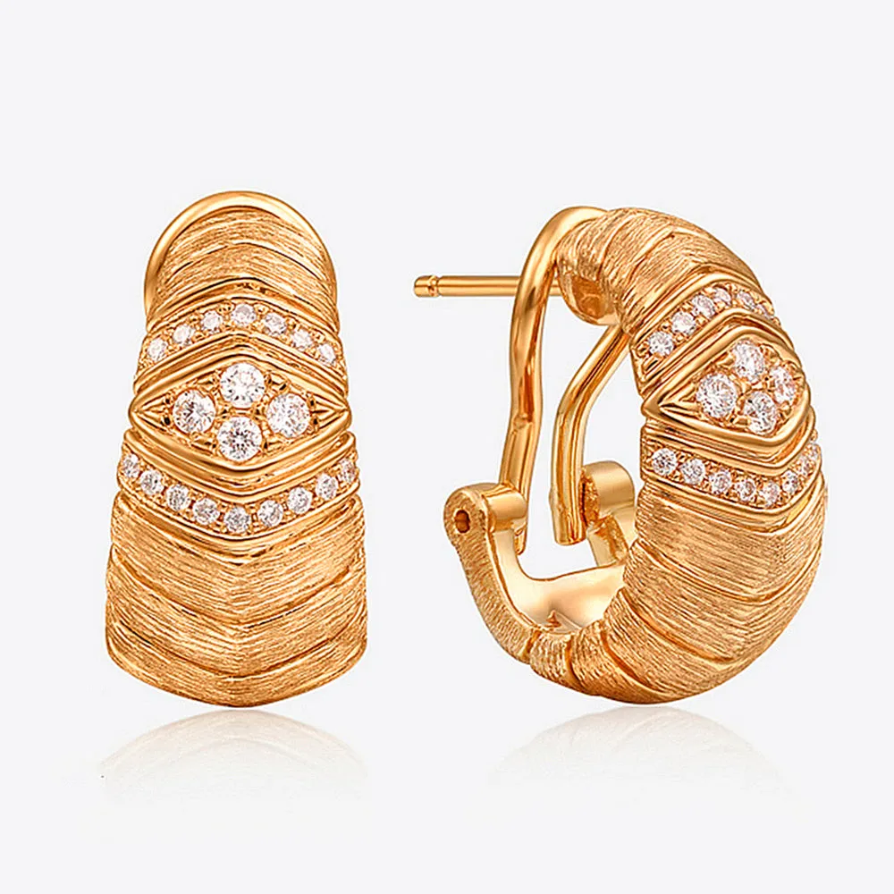 Solid Gold Large Diamond Hoop Earrings