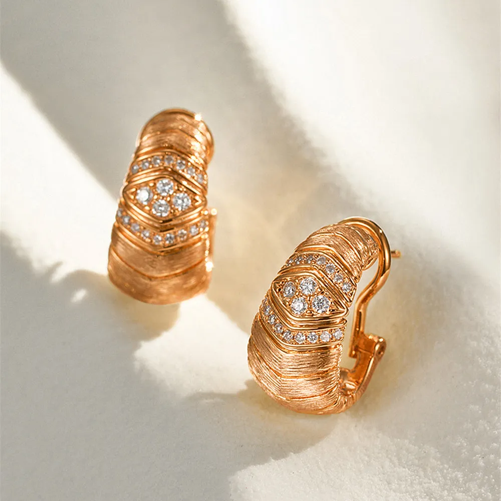Solid Gold Large Diamond Hoop Earrings