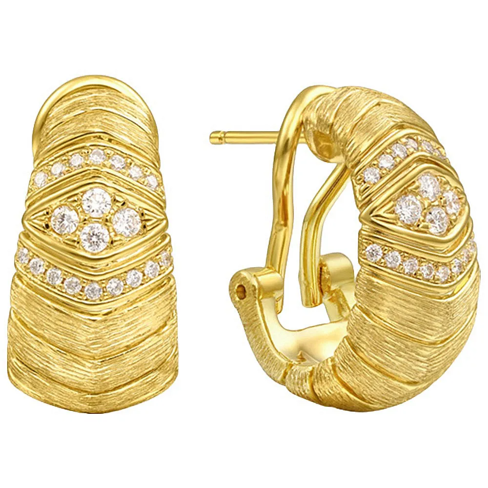 Solid Gold Large Diamond Hoop Earrings