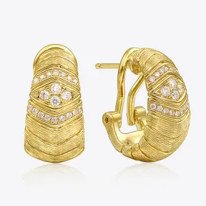 Solid Gold Large Diamond Hoop Earrings
