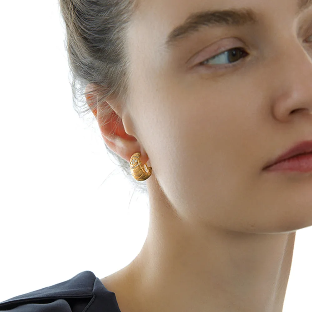 Solid Gold Large Diamond Hoop Earrings