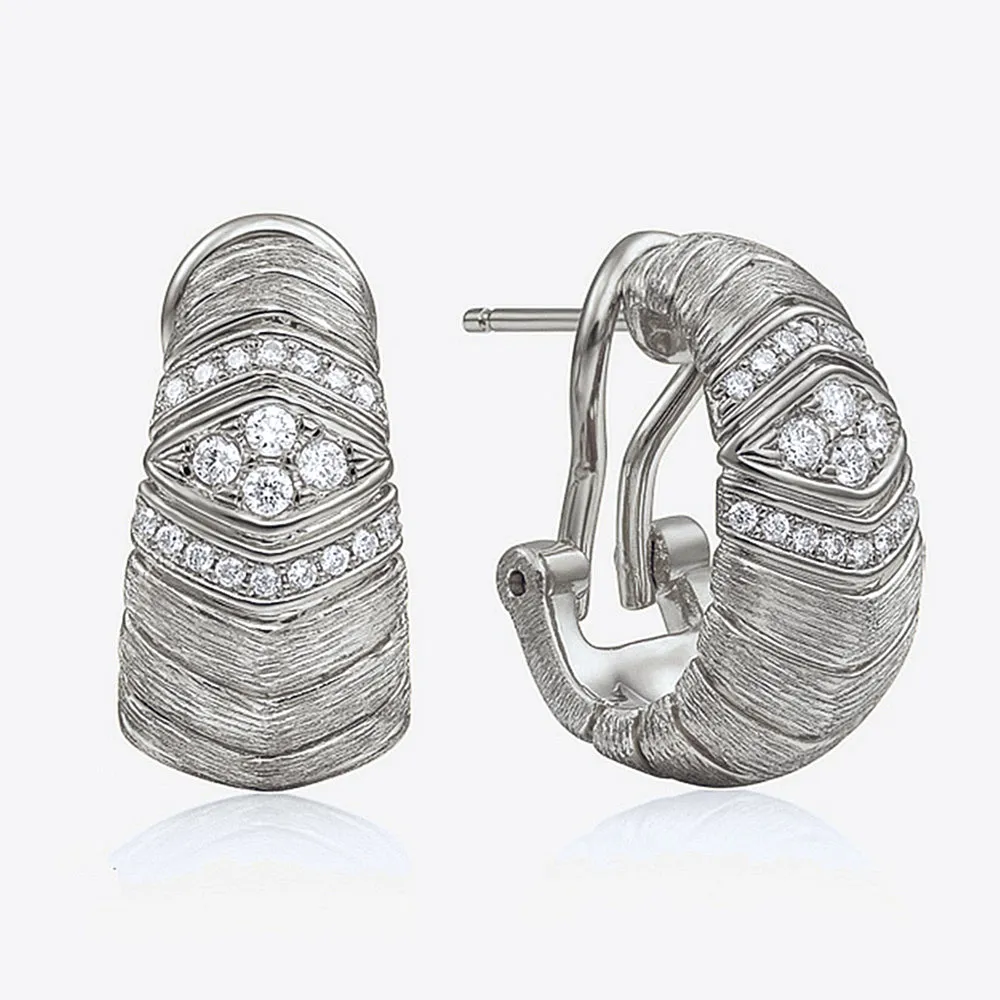 Solid Gold Large Diamond Hoop Earrings