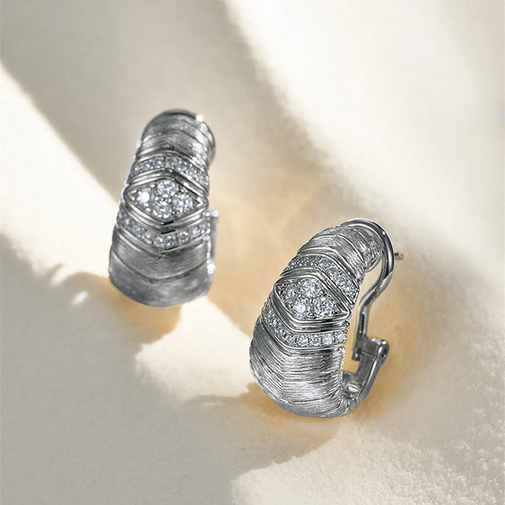 Solid Gold Large Diamond Hoop Earrings