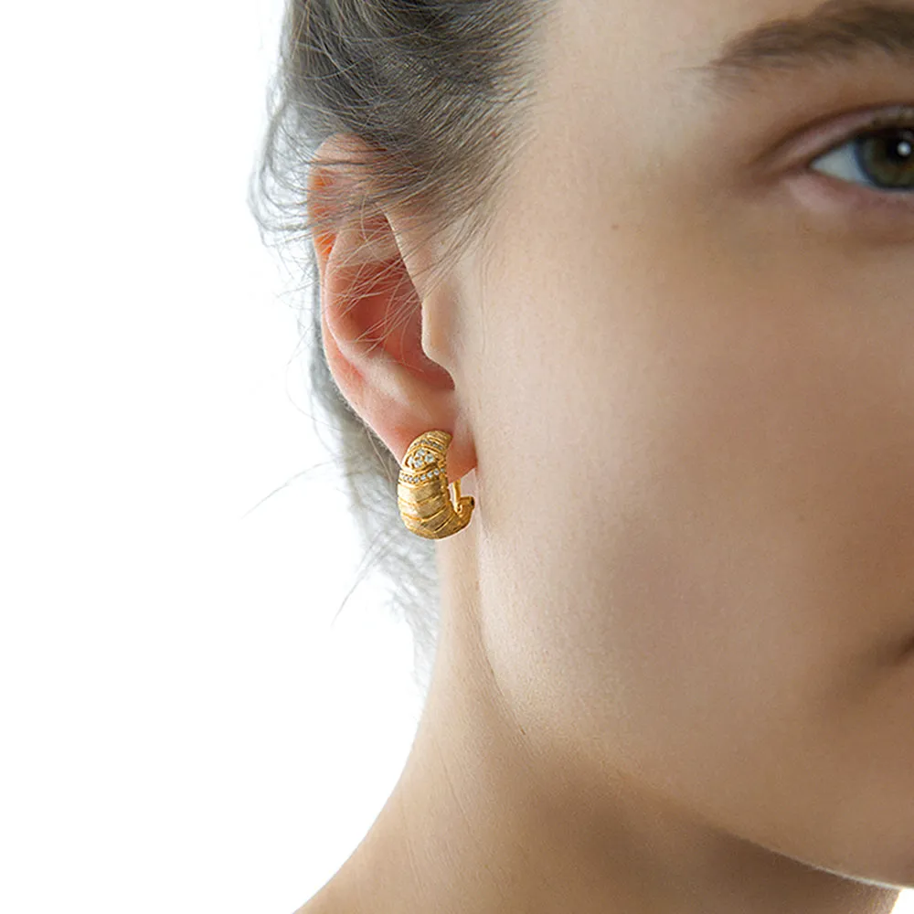 Solid Gold Large Diamond Hoop Earrings