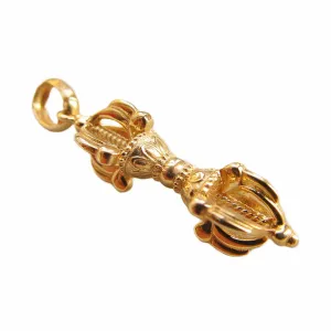 Solid Gold Tibetan Vajra Pestle Pendant