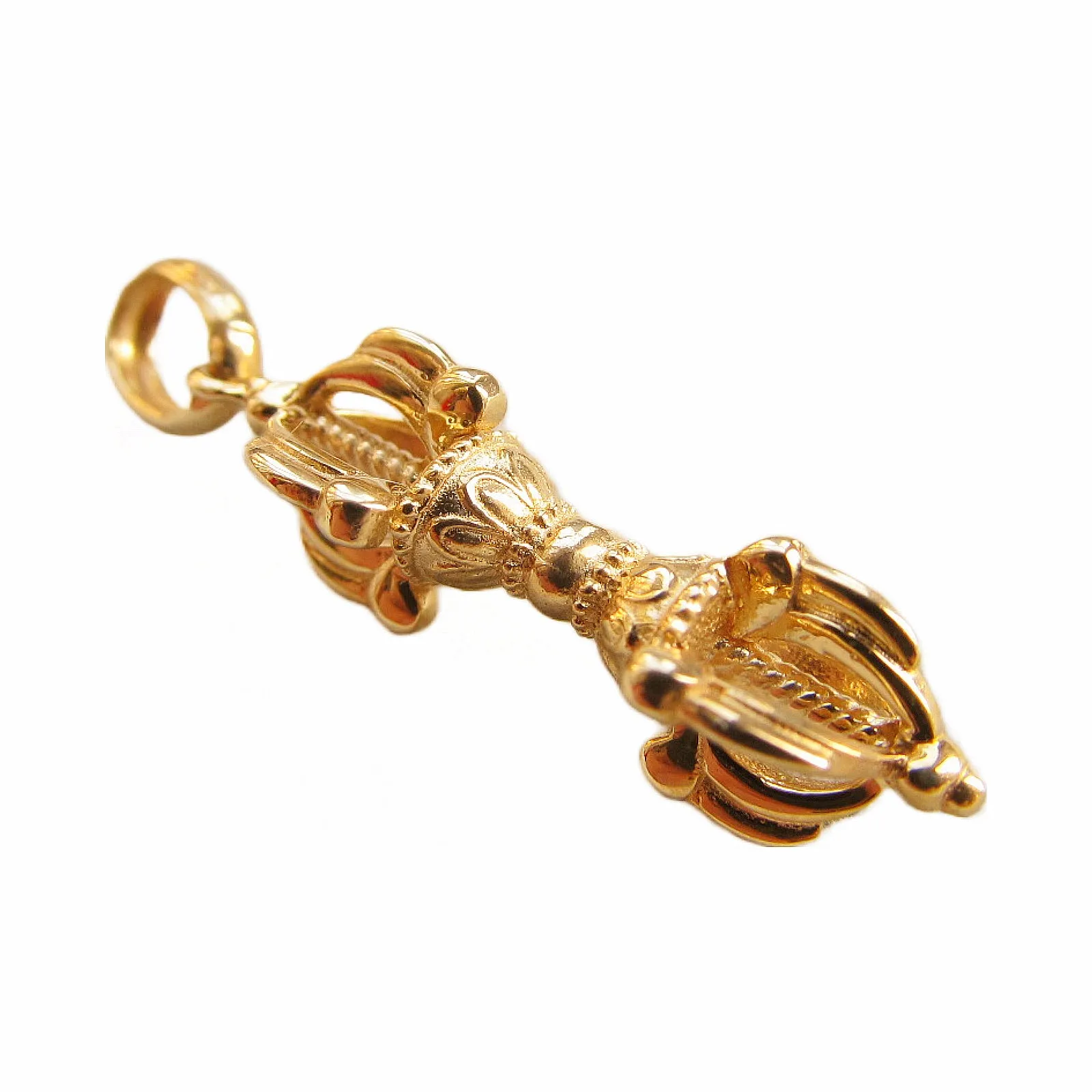 Solid Gold Tibetan Vajra Pestle Pendant